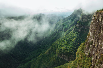 Fortaleza Canyon with rocky cliffs in a cloudy day