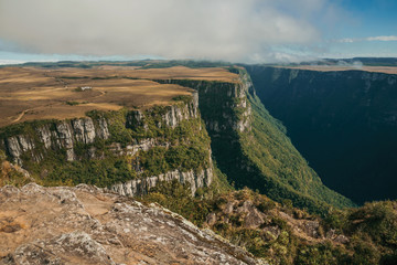 Fortaleza Canyon with steep cliffs and plateau
