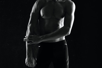 Fototapeta na wymiar muscular man with naked torso