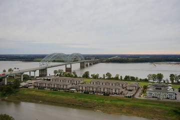Memphis Mississippi river front landscape, State of Tennessee