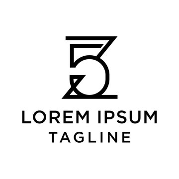 initial letter logo 5Z, Z5 logo template