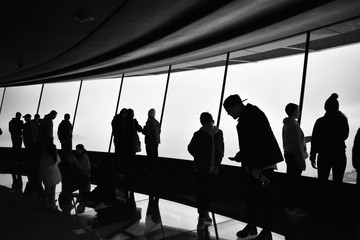 silhouettes of people