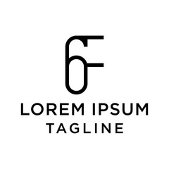 initial letter logo 6F, F6 logo template