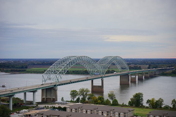 Memphis downtown and riverfront landscape, State of Tennessee