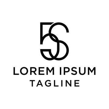  initial letter logo 5S, S5 logo template 