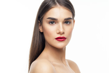 Fototapeta premium beautiful woman bare shoulders clean skin