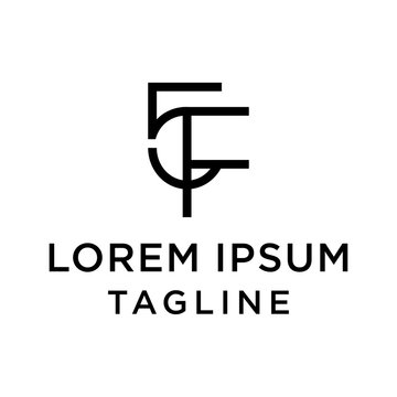 initial letter logo 5F, F5 logo template