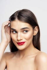 Fototapeta premium beautiful woman bare shoulders clean skin