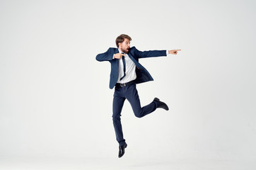 Fototapeta businessman jumping in the air obraz