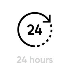 24 hours abstract icon