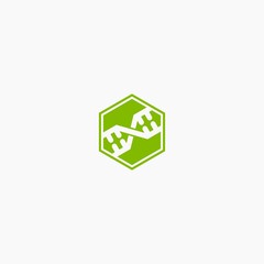 DNA logo icon preium
