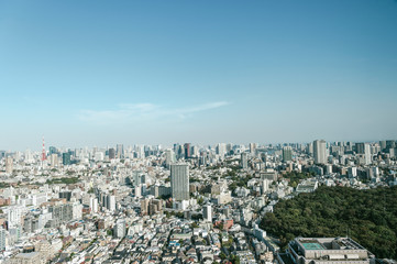 Fototapeta premium 東京都渋谷区恵比寿から見た東京の景色