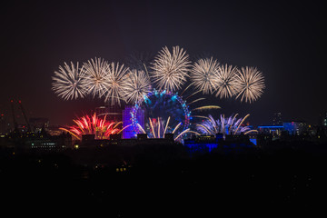 The London New Year fireworks celebrations   