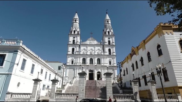 Catholic White Church Nossa Senhora Dores (Porto Alegre, Brazil) Panorama