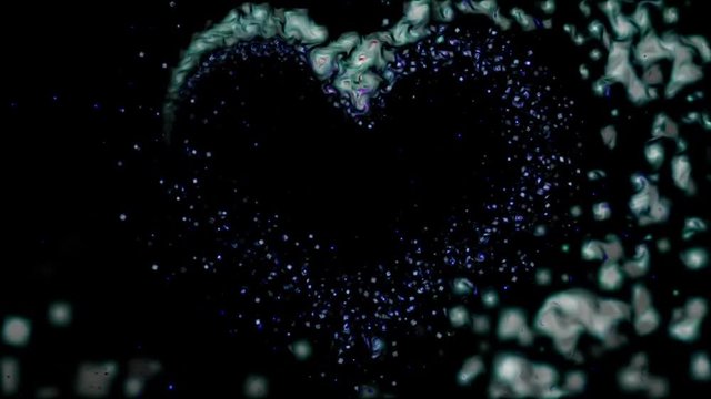 blinking particle love shape background