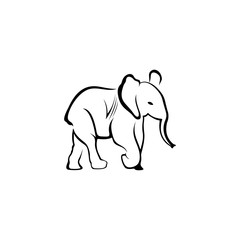Elephant. Monochrome logo