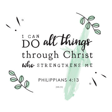 Philippians 4:13 NKJV Bible Verse Quote Design