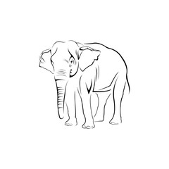 Elephant. Monochrome logo