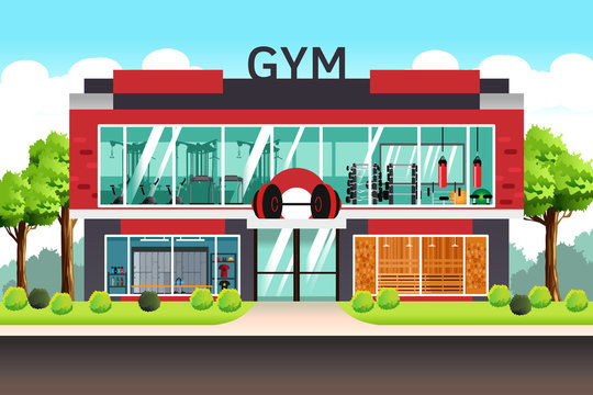 Fitness Center Gym Illustration Stock Vector | Adobe Stock