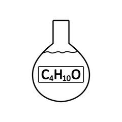 Laboratory glass with diethyl ether.