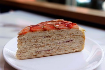 Slice of cheese cake for tea time