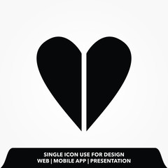 break heart sign icon design