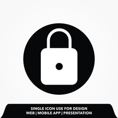 button lock sign icon design