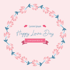 Beautiful Ornate of flower frame, for seamless happy love day design of cards. Vector