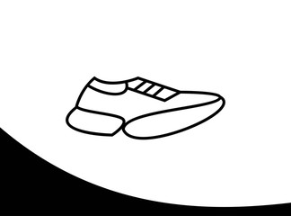 Icon of Shoes with Modern Concept. Design in Mono Line Isolated on White Background. Suitable for Shoes Store Sign and More. Vector Illustration
