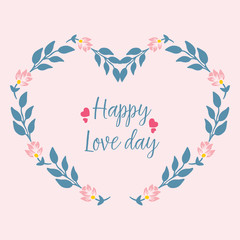 Unique Decoration of leaf and flower frame, for happy love day greeting card concept. Vector