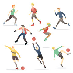 People Sport Gesture Activity Set Vector