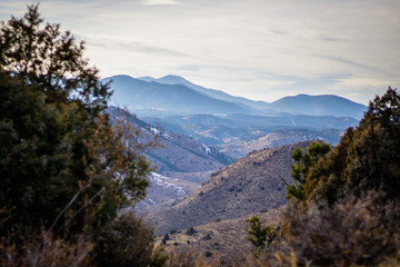 Fototapeta na wymiar Colorado Mountain Views with Some Fog and Overlook
