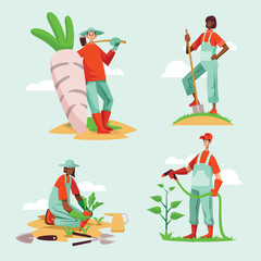 Various Business set vector illustration with flat people