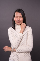 Obraz premium Portraiture of adult mature Chinese woman.