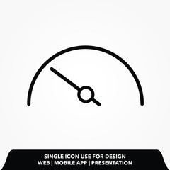 Simple Illustration of Speedometer line Icon