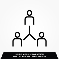 Management team hierarchy, vector best flat icon on texture background , EPS 10