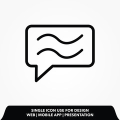 Outline comment icon illustration,vector chat sign symbol