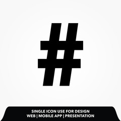 Outline hashtag line icon.hashtag vector illustration.