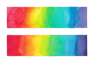Rainbow textured watercolor background banners