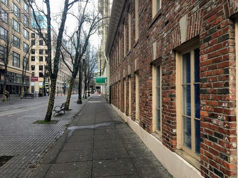 A classic view of a street in downtown portland