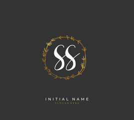 Handwritten letter S SS for identity and logo. Vector logo template with handwriting and signature style.
