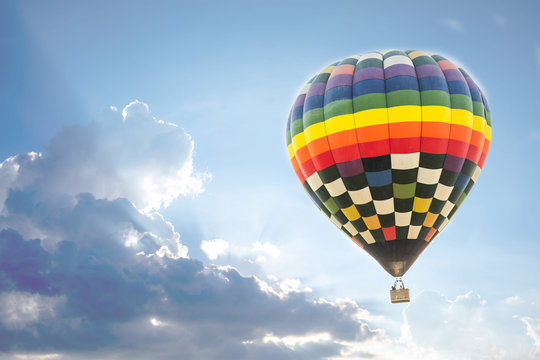 Hot air balloon, isolated on white background.