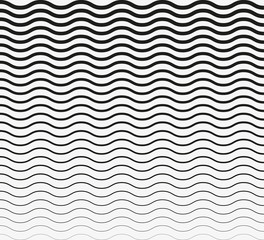 Wavy horizontal lines. Vector illustration, flat design.