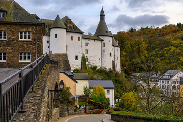 Fototapeta na wymiar 12th century Clervaux Castle in Luxembourg with a museum dedicated to WW II Battle of the Bulge in the Ardennes