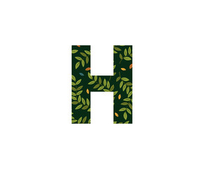 H Letter Leaves Logo Icon