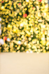 Blurred bokeh light background, Christmas and New Year holidays background. Colorful beautiful blurred bokeh background with copy space. Holiday texture. Glitter multicolored light spots.