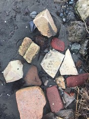 Bricks and Rocks at the beach
