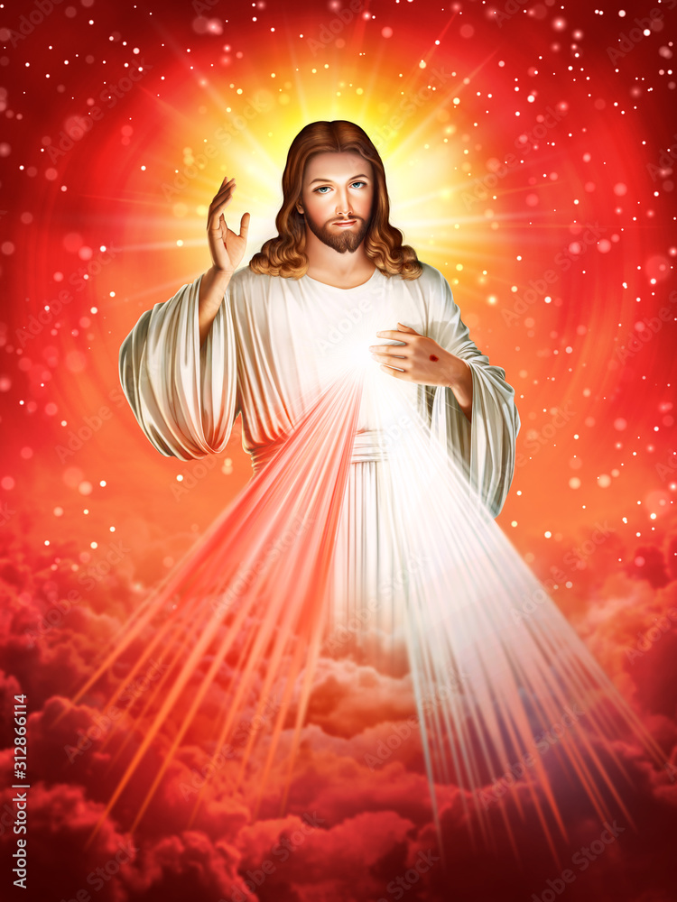 Wall mural divine mercy of jesus god of christian