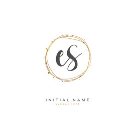 Handwritten letter E S ES for identity and logo. Vector logo template with handwriting and signature style.