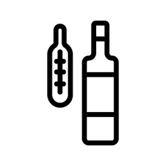 Fortress wine icon vector. A thin line sign. Isolated contour symbol illustration